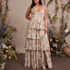 V Chapman Caterina Dress in Blue Bouquet